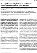 Cover page: Blue Light Perception by Both Roots and Rhizobia Inhibits Nodule Formation in Lotus japonicus.