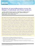 Cover page: Evolution of neuroinflammation across the lifespan of individuals with Down syndrome