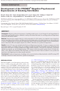 Cover page: Development of the PROMIS negative psychosocial expectancies of smoking item banks.