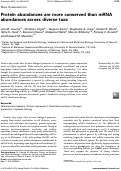 Cover page: Protein abundances are more conserved than mRNA abundances across diverse taxa.