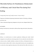 Cover page: Microtube Surfaces for the Simultaneous Enhancement of Efficiency and Critical Heat Flux during Pool Boiling