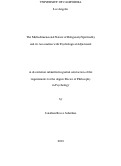 Cover page: The Multi-dimensional Nature of Religiosity/Spirituality and its Association with Psychological Adjustment