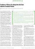 Cover page: Predictors of Tobacco Use Among New York State Addiction Treatment Patients.