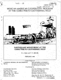 Cover page: EARTHQUAKE MONITORING AT THE CERRO PRIETO GEOTHERMAL FIELD