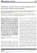 Cover page: Identification of genetic drivers of plasma lipoprotein size in the Diversity Outbred mouse population.