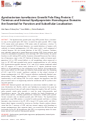 Cover page: Agrobacterium tumefaciens Growth Pole Ring Protein: C Terminus and Internal Apolipoprotein Homologous Domains Are Essential for Function and Subcellular Localization