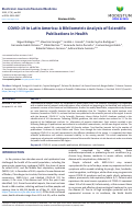 Cover page: COVID-19 in Latin America: A Bibliometric Analysis of Scientific Publications in Health