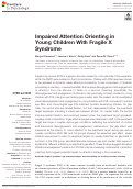 Cover page: Impaired Attention Orienting in Young Children With Fragile X Syndrome