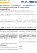 Cover page: Rapid Multiplex Testing for Upper Respiratory Pathogens in the Emergency Department: A Randomized Controlled Trial