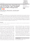 Cover page: The Humanizing Voice: Speech Reveals, and Text Conceals, a More Thoughtful Mind in the Midst of Disagreement