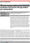 Cover page: Glycolysis regulates KRAS plasma membrane localization and function through defined glycosphingolipids