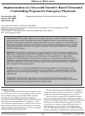 Cover page: Implementation of a Successful Incentive-Based Ultrasound Credentialing Program for Emergency Physicians