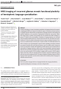Cover page: MEG imaging of recurrent gliomas reveals functional plasticity of hemispheric language specialization
