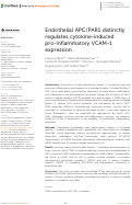 Cover page: Endothelial APC/PAR1 distinctly regulates cytokine-induced pro-inflammatory VCAM-1 expression