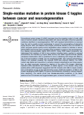 Cover page: Single-residue mutation in protein kinase C toggles between cancer and neurodegeneration