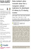 Cover page: Redox-mediated carbon monoxide release from a manganese carbonyl—implications for physiological CO delivery by CO releasing moieties