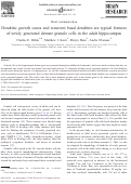 Cover page: Dendritic growth cones and recurrent basal dendrites are typical features of newly generated dentate granule cells in the adult hippocampus