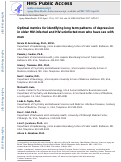 Cover page: Optimal metrics for identifying long term patterns of depression in older HIV-infected and HIV-uninfected men who have sex with men