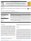 Cover page: Late extrusion of intrastromal corneal ring segments: A report of two cases