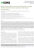 Cover page: Bacterial population-level trade-offs between drought tolerance and resource acquisition traits impact decomposition