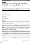 Cover page: Understanding Users Experiences of a Novel Web-Based Cognitive Behavioral Therapy Platform for Depression and Anxiety: Qualitative Interviews From Pilot Trial Participants.