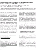 Cover page: Individualizing Cancer Screening in Older Adults: A Narrative Review and Framework for Future Research