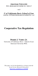 Cover page: Cooperative Tax Regulation