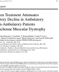 Cover page: Eteplirsen Treatment Attenuates Respiratory Decline in Ambulatory and Non-Ambulatory Patients with Duchenne Muscular Dystrophy.