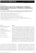 Cover page: PERSPECTIVE: Underutilized resources for studying the evolution of invasive species during their introduction, establishment, and lag phases