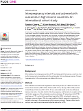 Cover page: Interpregnancy intervals and adverse birth outcomes in high-income countries: An international cohort study