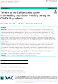 Cover page: The role of the California tier system in controlling population mobility during the COVID-19 pandemic