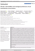 Cover page: Climatic vulnerabilities and ecological preferences of soil invertebrates across biomes