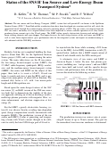 Cover page: Status of the SNS H- ion source and low-energy beam transport 
system