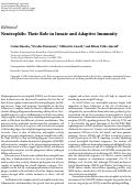 Cover page: Neutrophils: Their Role in Innate and Adaptive Immunity