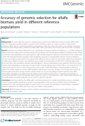 Cover page: Accuracy of genomic selection for alfalfa biomass yield in different reference populations