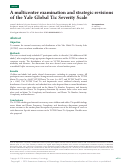 Cover page: A multicenter examination and strategic revisions of the Yale Global Tic Severity Scale