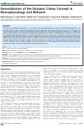 Cover page: Generalization of the Dynamic Clamp Concept in Neurophysiology and Behavior