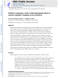 Cover page: Children’s awareness of the context-appropriate nature of emotion regulation strategies across emotions