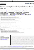 Cover page: Newborn screening for neurodevelopmental diseases: Are we there yet?