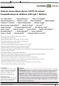 Cover page: Diabetic ketoacidosis drives COVID-19 related hospitalizations in children with type 1 diabetes.