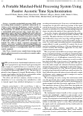 Cover page: A Portable Matched-Field Processing System Using Passive Acoustic Time Synchronization