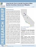 Cover page: Using Genetic Tools to Identify Populations Within Species Could Ease Infrastructure Mitigation