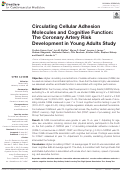 Cover page: Circulating Cellular Adhesion Molecules and Cognitive Function: The Coronary Artery Risk Development in Young Adults Study.