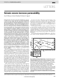 Cover page: Seismic waves increase permeability