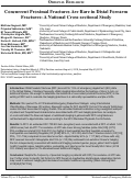 Cover page: Concurrent Proximal Fractures Are Rare in Distal Forearm Fractures: A National Cross-sectional Study