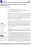 Cover page: Clinical Impact of Measurable Residual Disease in Acute Myeloid Leukemia