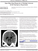 Cover page: Open Ring Sign Diagnostic of Multiple Sclerosis in the Emergency Department