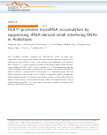 Cover page: FIERY1 promotes microRNA accumulation by suppressing rRNA-derived small interfering RNAs in Arabidopsis