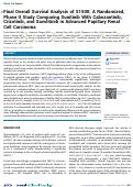 Cover page: Final Overall Survival Analysis of S1500: A Randomized, Phase II Study Comparing Sunitinib With Cabozantinib, Crizotinib, and Savolitinib in Advanced Papillary Renal Cell Carcinoma.