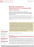 Cover page: Detection and genomic characterization of a mammary-like adenocarcinoma